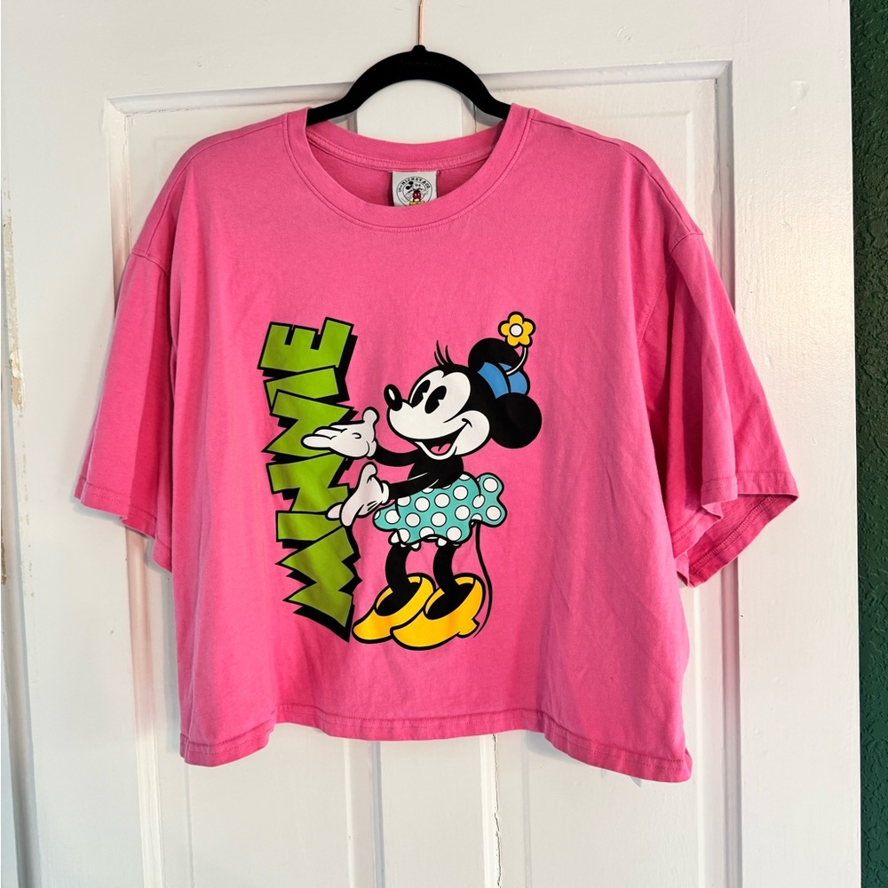 Disney Pink Minnie Mouse Cropped Boxy Tee